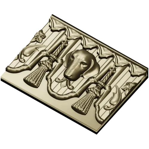 Классический багет с геральдической головой собаки - STL для ЧПУ