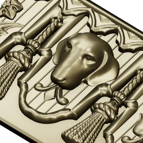 Классический багет с геральдической головой собаки - STL для ЧПУ