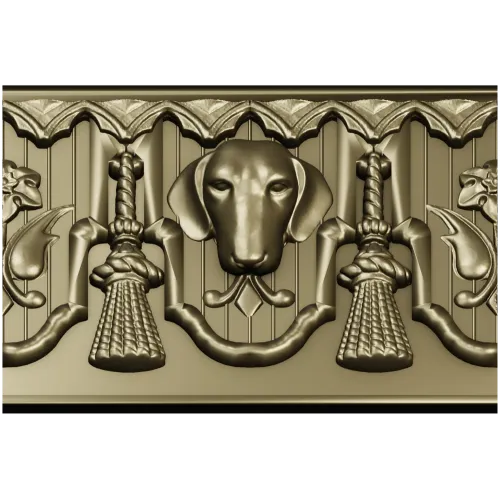 Классический багет с геральдической головой собаки - STL для ЧПУ