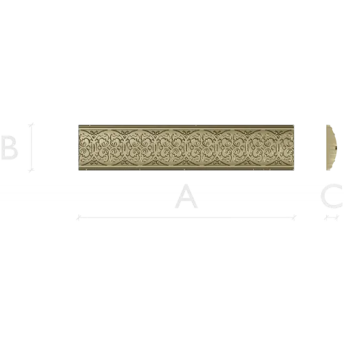 Ornate Fleuron Scroll Baguette - STL 3D model for CNC milling