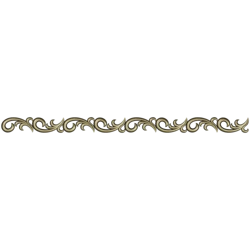 Ornamental Baguette 3D Model STL - Scroll Trim for CNC