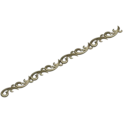 Ornamental Baguette 3D Model STL - Scroll Trim for CNC