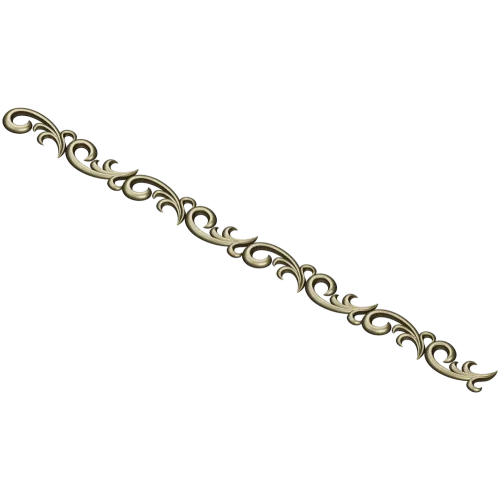 Ornamental Baguette 3D Model STL - Scroll Trim for CNC