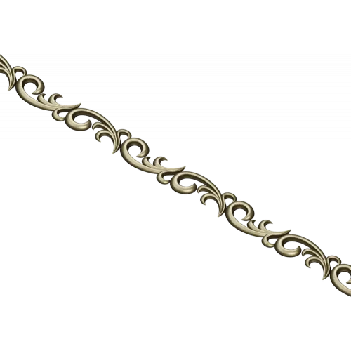 Ornamental Baguette 3D Model STL - Scroll Trim for CNC