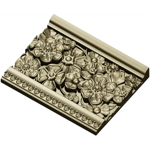 Флорентийский фриз - багет с цветочным рельефом (STL)
