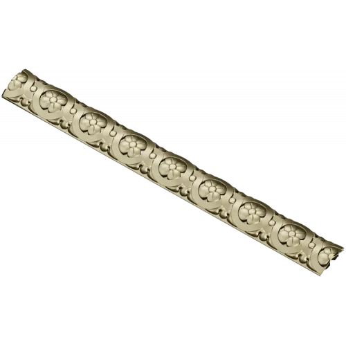 Rosette Scroll Half-Round Baguette - STL 3D Model for CNC