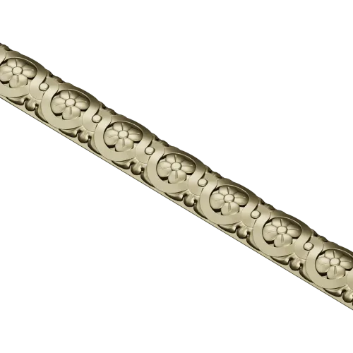 Rosette Scroll Half-Round Baguette - STL 3D Model for CNC