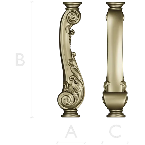 Carved Cabriole Leg STL Model for CNC