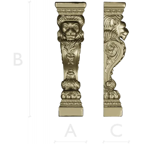 Regal Lion Baluster STL for CNC Milling