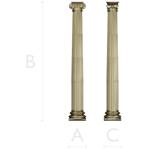 Ionic fluted column STL 3D model for CNC