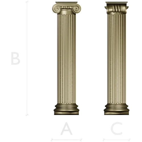 Ionic column STL 3D model for CNC router