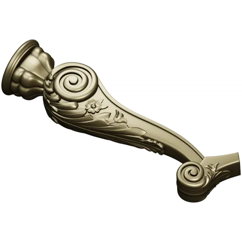 Ornate Acanthus Scroll STL model for CNC milling