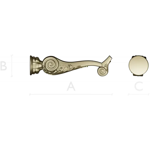 Ornate Acanthus Scroll STL model for CNC milling