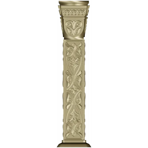 Ornate Floral Baluster 3D STL Model for CNC Carving