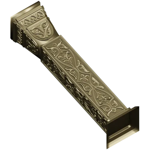 Ornate Floral Baluster 3D STL Model for CNC Carving
