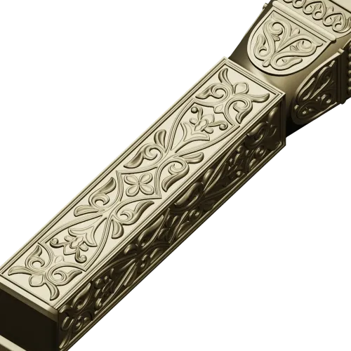 Ornate Floral Baluster 3D STL Model for CNC Carving