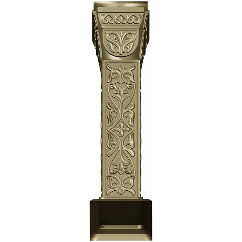 Ornate Floral Baluster 3D STL Model for CNC Carving