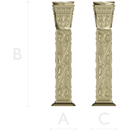 Ornate Floral Baluster 3D STL Model for CNC Carving