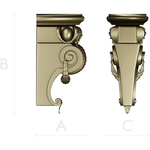 Volute Corbel 3D Model (STL) for CNC
