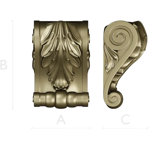 Acanthus Scroll Corbel - STL 3D model for CNC milling