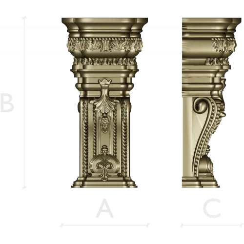 Imperial Acanthus Baluster - STL 3D model for CNC
