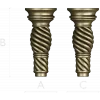 Spiral Twist Baluster - detailed STL 3D model for CNC milling