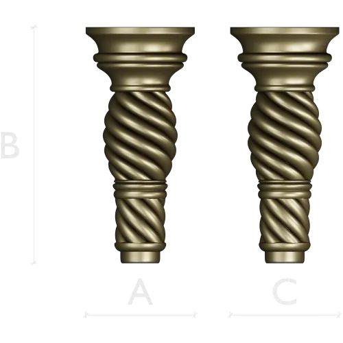 Spiral Twist Baluster - detailed STL 3D model for CNC milling