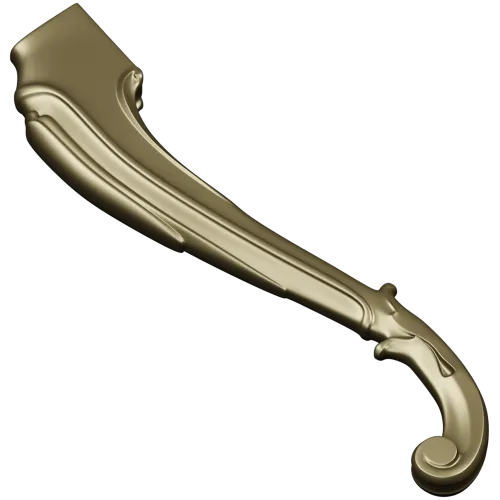 Rococo Scroll Furniture Leg - STL 3D model for CNC