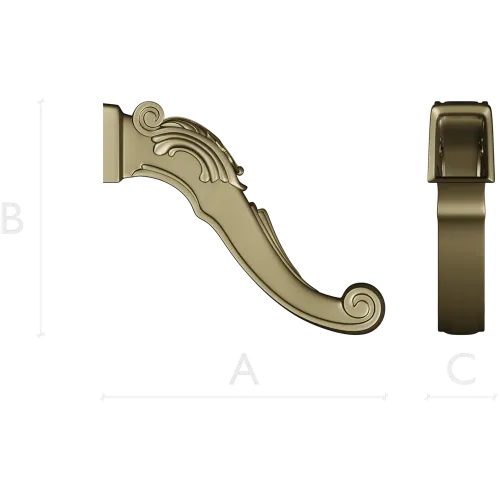 Auric Scroll - ornate furniture leg STL 3D model for CNC