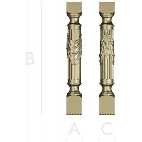 Regal Draped Baluster - STL 3D Model