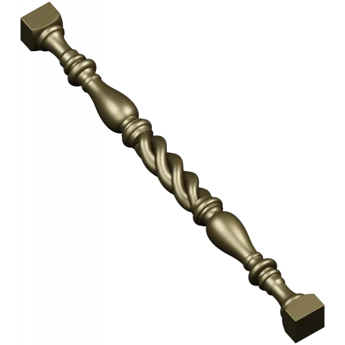 Spiral turned baluster - STL 3D model for CNC milling