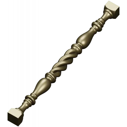 Spiral turned baluster - STL 3D model for CNC milling