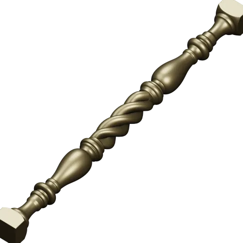 Spiral turned baluster - STL 3D model for CNC milling