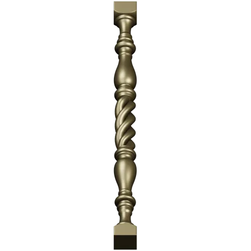 Spiral turned baluster - STL 3D model for CNC milling