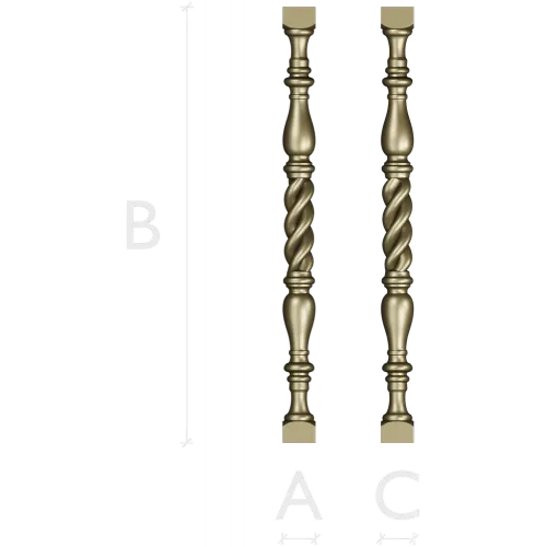 Spiral turned baluster - STL 3D model for CNC milling