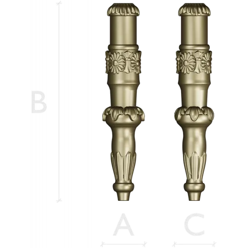 Daisy Acanthus Baluster - STL 3D model for CNC