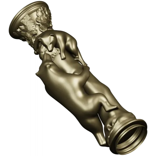Балясина "Лесное Объятие" - медведи и листва, 3D модель STL для ЧПУ