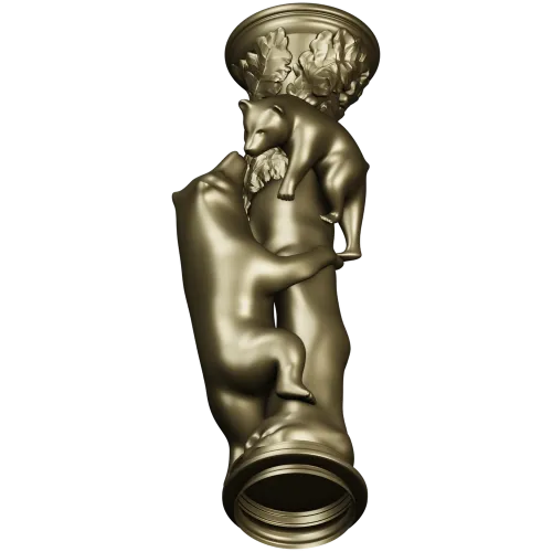Балясина "Лесное Объятие" - медведи и листва, 3D модель STL для ЧПУ