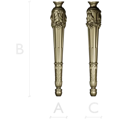 Ornate Classical Baluster Leg - STL 3D Model for CNC