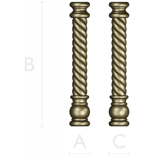 Twisted Barley-Sugar Baluster STL for CNC
