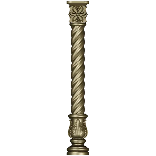 Spiral Acanthus Baluster - STL 3D model for CNC router