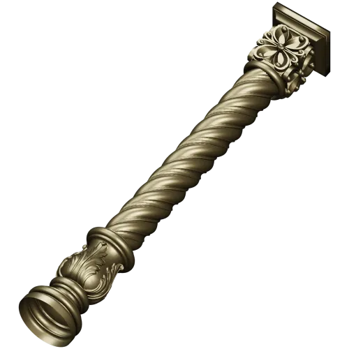 Spiral Acanthus Baluster - STL 3D model for CNC router