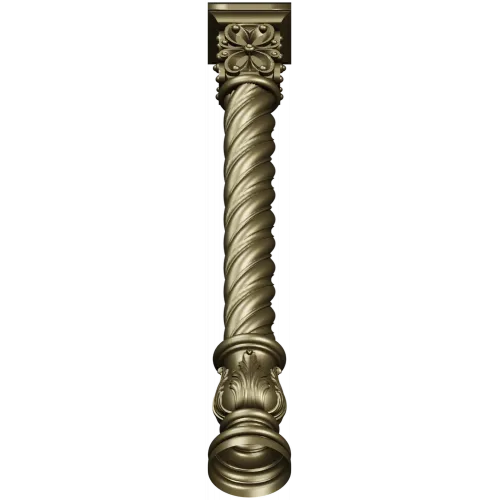 Spiral Acanthus Baluster - STL 3D model for CNC router