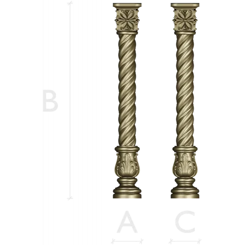 Spiral Acanthus Baluster - STL 3D model for CNC router