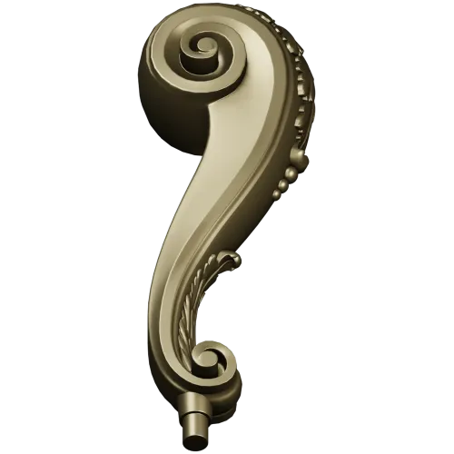 Serpentine Scroll Baluster STL 3D model for CNC router