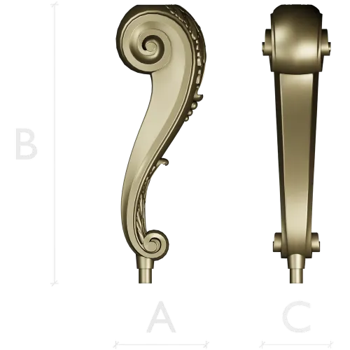 Serpentine Scroll Baluster STL 3D model for CNC router