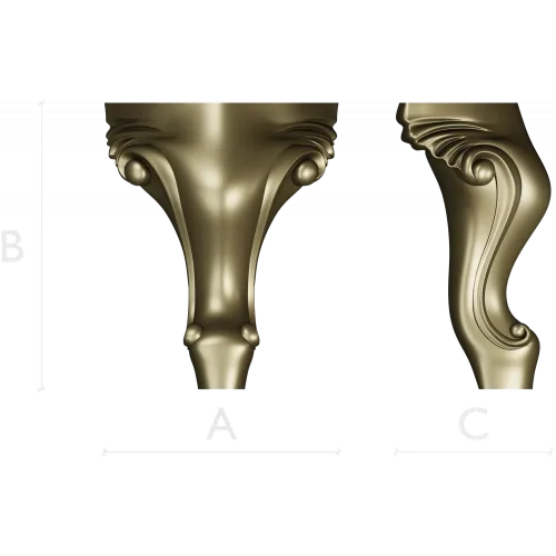 Rococo Acanthus Leg STL Model