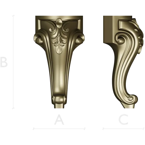 Acanthus Scroll Furniture Leg STL for CNC