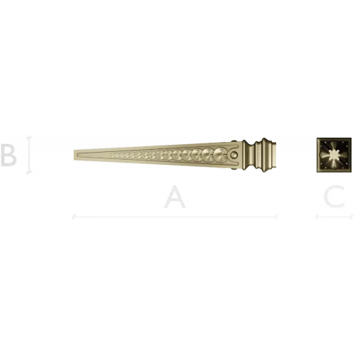 Beaded Tapered Baluster - STL 3D model for CNC milling