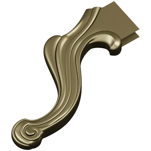 Rococo Scroll Applique - STL 3D model for CNC wood carving